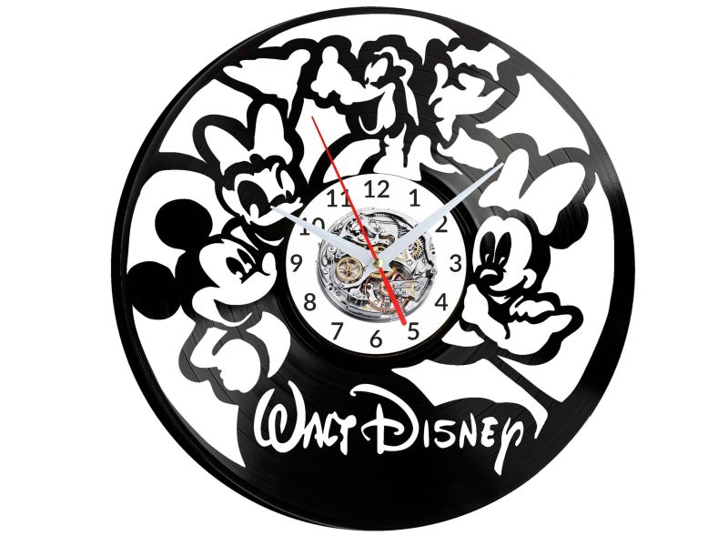 Walt Disney Mickey Mouse Myszka Vinyl Zegar Ścienny Płyta Winylowa Nowoczesny Dekoracyjny Na Prezent Urodziny