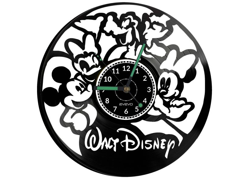 Walt Disney Mickey Mouse Myszka Vinyl Zegar Ścienny Płyta Winylowa Nowoczesny Dekoracyjny Na Prezent Urodziny