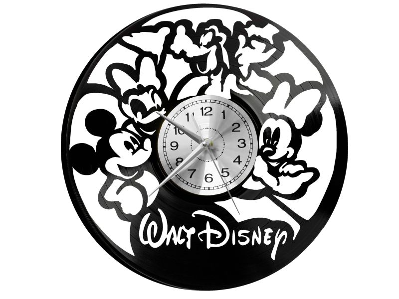 Walt Disney Mickey Mouse Myszka Vinyl Zegar Ścienny Płyta Winylowa Nowoczesny Dekoracyjny Na Prezent Urodziny