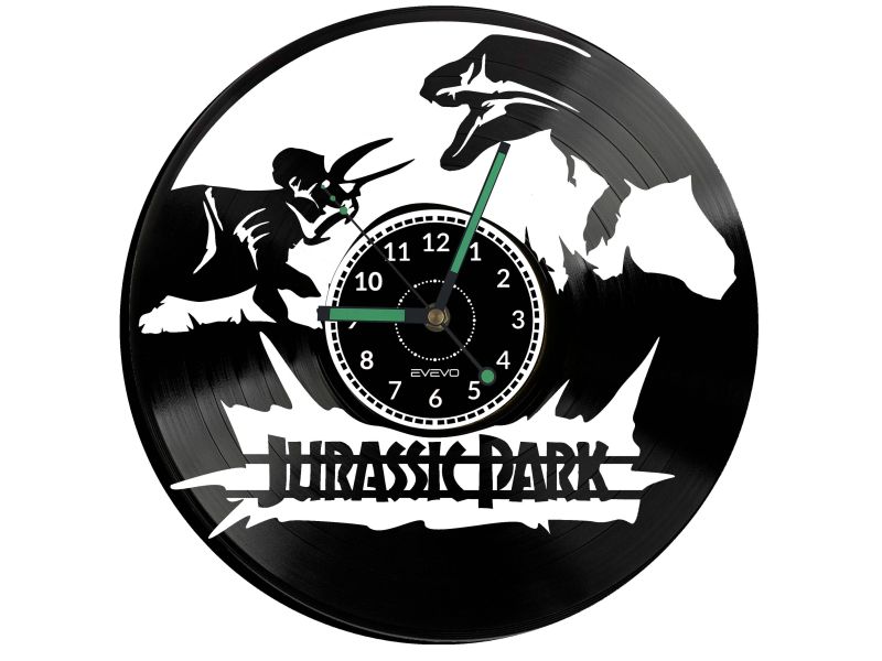  Jurassic Park Vinyl Zegar Ścienny Płyta Winylowa Nowoczesny Dekoracyjny Na Prezent Urodziny