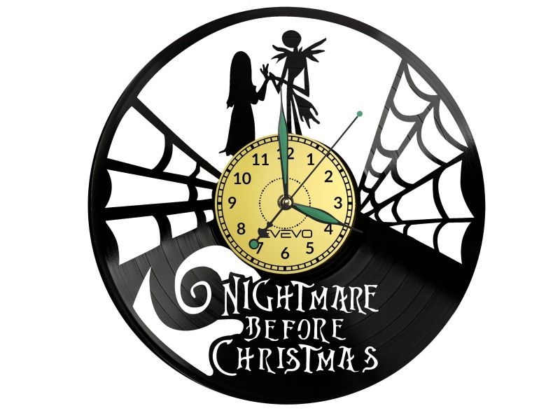 Nightmare Before Christmas Vinyl Zegar Ścienny Płyta Winylowa Nowoczesny Dekoracyjny Na Prezent Urodziny