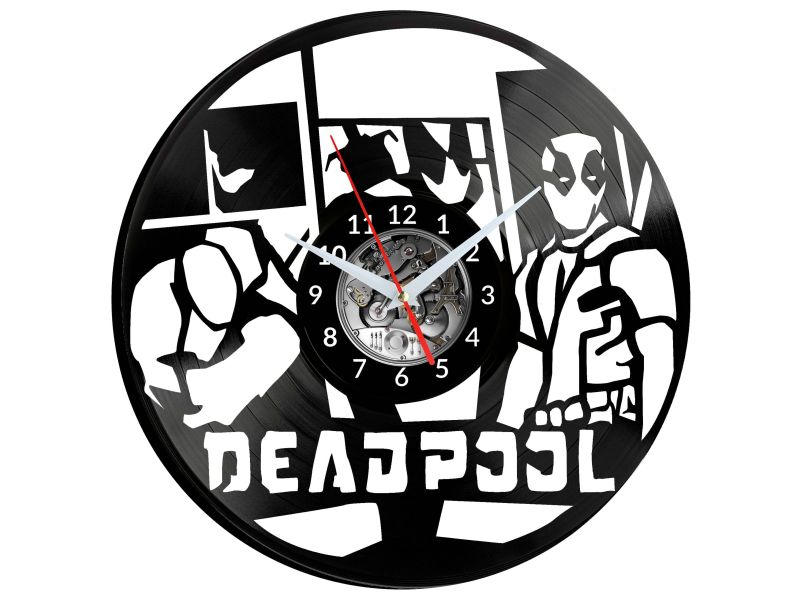 Deadpool Vinyl Zegar Ścienny Płyta Winylowa Nowoczesny Dekoracyjny Na Prezent Urodziny