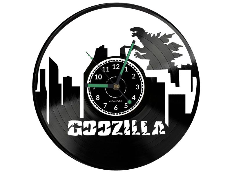 Godzilla Vinyl Zegar Ścienny Płyta Winylowa Nowoczesny Dekoracyjny Na Prezent Urodziny