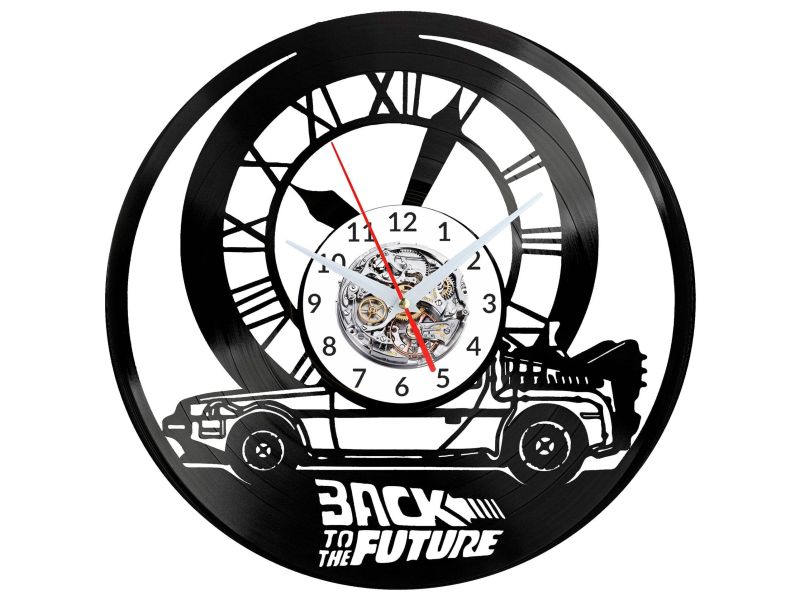 BACK TO THE FUTURE  Vinyl Zegar Ścienny Płyta Winylowa Nowoczesny Dekoracyjny Na Prezent Urodziny