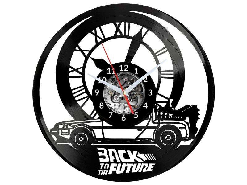 BACK TO THE FUTURE  Vinyl Zegar Ścienny Płyta Winylowa Nowoczesny Dekoracyjny Na Prezent Urodziny