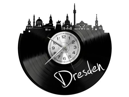 Dresden Vinyl Zegar Ścienny Płyta Winylowa Nowoczesny Dekoracyjny Na Prezent Urodziny