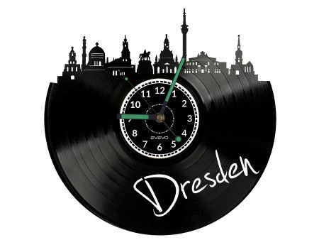 Dresden Vinyl Zegar Ścienny Płyta Winylowa Nowoczesny Dekoracyjny Na Prezent Urodziny