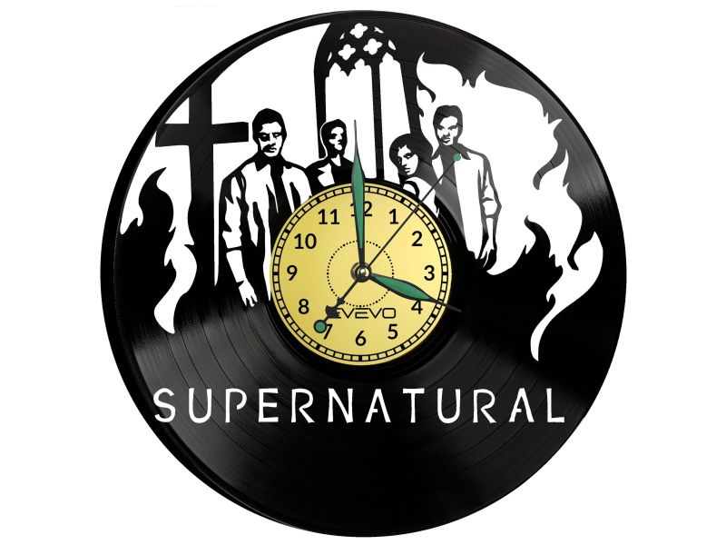 Supernatural Vinyl Zegar Ścienny Płyta Winylowa Nowoczesny Dekoracyjny Na Prezent Urodziny