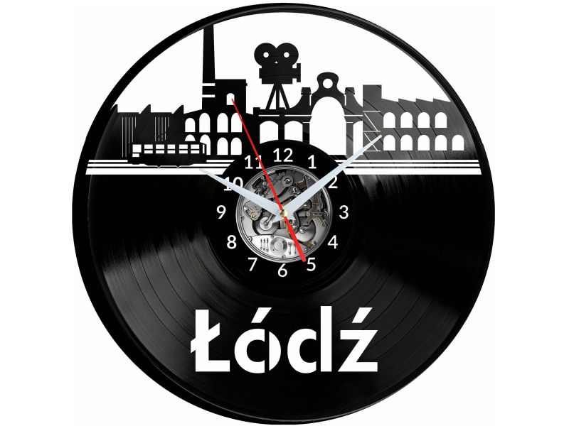 Łódź Vinyl Zegar Ścienny Płyta Winylowa Nowoczesny Dekoracyjny Na Prezent Urodziny