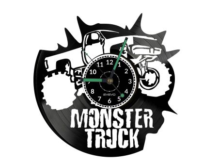 Monster Truck Vinyl Zegar Ścienny Płyta Winylowa Nowoczesny Dekoracyjny Na Prezent Urodziny