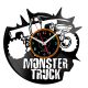 Monster Truck Vinyl Zegar Ścienny Płyta Winylowa Nowoczesny Dekoracyjny Na Prezent Urodziny