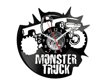 Monster Truck Vinyl Zegar Ścienny Płyta Winylowa Nowoczesny Dekoracyjny Na Prezent Urodziny