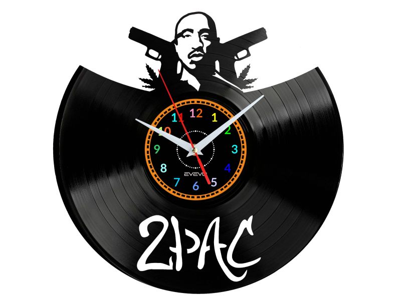 2Pac Vinyl Zegar Ścienny Płyta Winylowa Nowoczesny Dekoracyjny Na Prezent Urodziny