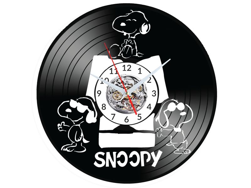 Snoopy Vinyl Zegar Ścienny Płyta Winylowa Nowoczesny Dekoracyjny Na Prezent Urodziny