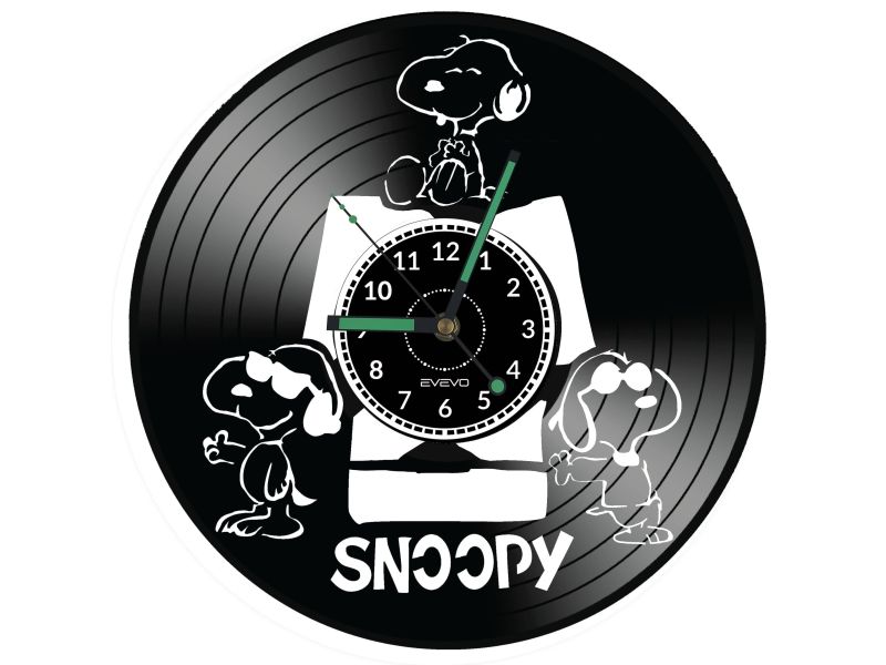 Snoopy Vinyl Zegar Ścienny Płyta Winylowa Nowoczesny Dekoracyjny Na Prezent Urodziny