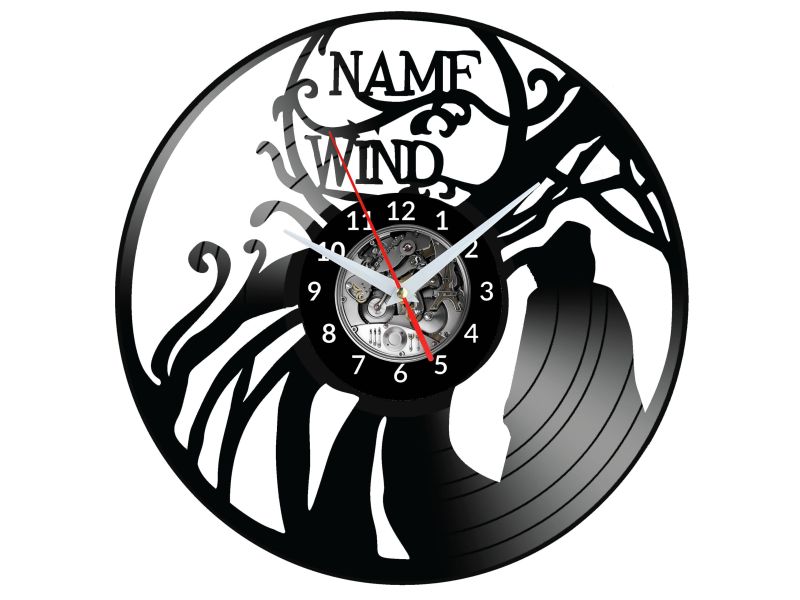 The Name of the Wind Vinyl Zegar Ścienny Płyta Winylowa Nowoczesny Dekoracyjny Na Prezent Urodziny