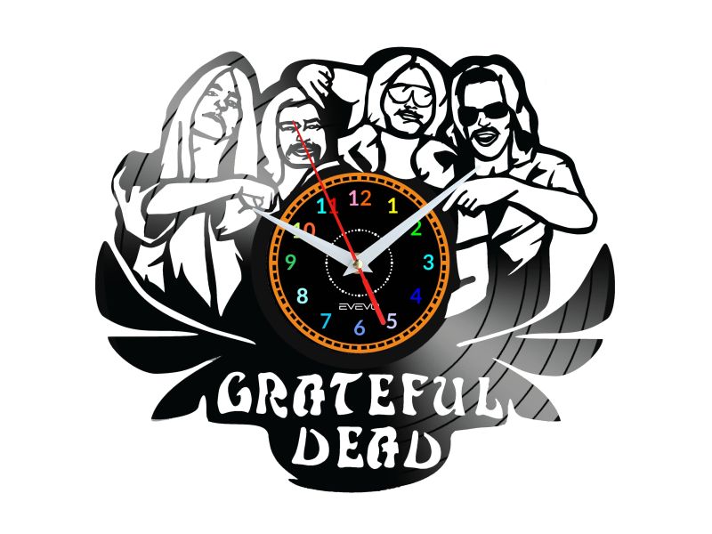 Grateful Dead  Vinyl Zegar Ścienny Płyta Winylowa Nowoczesny Dekoracyjny Na Prezent Urodziny