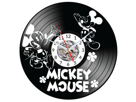 Mickey Mouse Myszka Vinyl Zegar Ścienny Płyta Winylowa Nowoczesny Dekoracyjny Na Prezent Urodziny