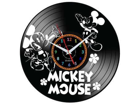 Mickey Mouse Myszka Vinyl Zegar Ścienny Płyta Winylowa Nowoczesny Dekoracyjny Na Prezent Urodziny