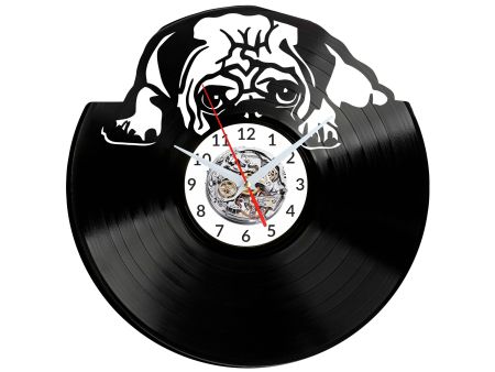 Mops Vinyl Zegar Ścienny Płyta Winylowa Nowoczesny Dekoracyjny Na Prezent Urodziny