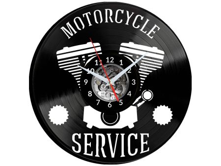 Serwis Motocyklowy Vinyl Zegar Ścienny Płyta Winylowa Nowoczesny Dekoracyjny Na Prezent Urodziny