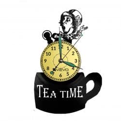 Tea Time Vinyl Zegar Ścienny Płyta Winylowa Nowoczesny Dekoracyjny Na Prezent Urodziny