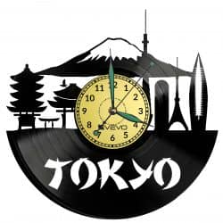 Tokyo Vinyl Zegar Ścienny Płyta Winylowa Nowoczesny Dekoracyjny Na Prezent Urodziny