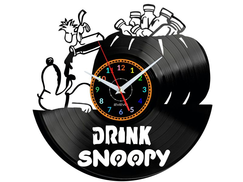 Snoopy Vinyl Zegar Ścienny Płyta Winylowa Nowoczesny Dekoracyjny Na Prezent Urodziny