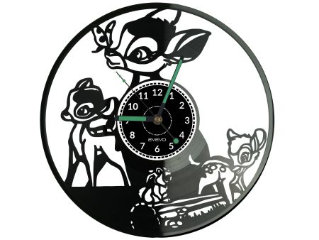 Bambi Vinyl Zegar Ścienny Płyta Winylowa Nowoczesny Dekoracyjny Na Prezent Urodziny