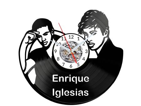 Enrique Iglesias Vinyl Zegar Ścienny Płyta Winylowa Nowoczesny Dekoracyjny Na Prezent Urodziny