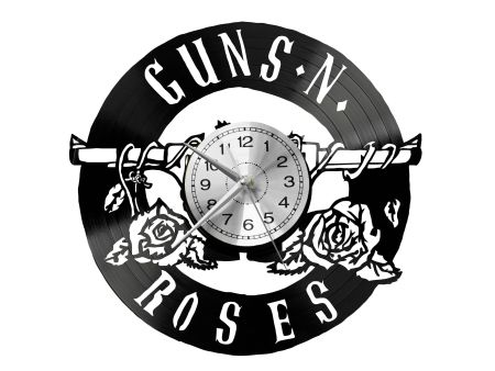 Guns and Roses Vinyl Zegar Ścienny Płyta Winylowa Nowoczesny Dekoracyjny Na Prezent Urodziny