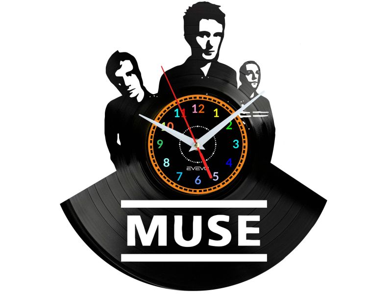 Muse Vinyl Zegar Ścienny Płyta Winylowa Nowoczesny Dekoracyjny Na Prezent Urodziny