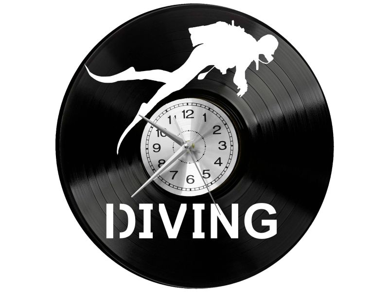 Diving Vinyl Zegar Ścienny Płyta Winylowa Nowoczesny Dekoracyjny Na Prezent Urodziny