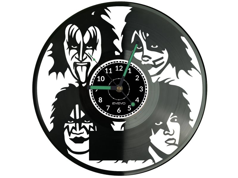 Kiss Vinyl Zegar Ścienny Płyta Winylowa Nowoczesny Dekoracyjny Na Prezent Urodziny