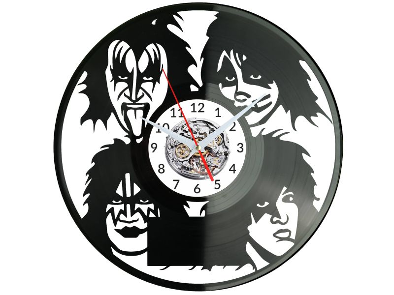 Kiss Vinyl Zegar Ścienny Płyta Winylowa Nowoczesny Dekoracyjny Na Prezent Urodziny