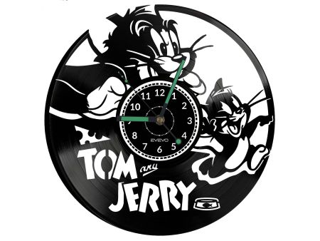 Tom And Jerry Vinyl Zegar Ścienny Płyta Winylowa Nowoczesny Dekoracyjny Na Prezent Urodziny