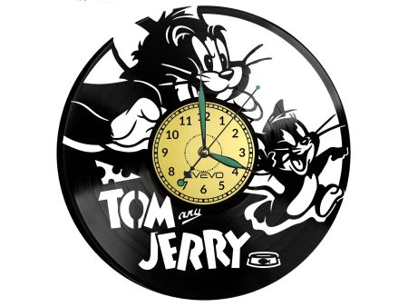 Tom And Jerry Vinyl Zegar Ścienny Płyta Winylowa Nowoczesny Dekoracyjny Na Prezent Urodziny