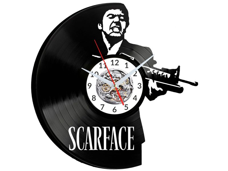 Scarface Vinyl Zegar Ścienny Płyta Winylowa Nowoczesny Dekoracyjny Na Prezent Urodziny