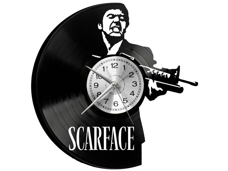 Scarface Vinyl Zegar Ścienny Płyta Winylowa Nowoczesny Dekoracyjny Na Prezent Urodziny