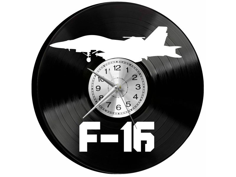 F16 Myśliwiec Vinyl Zegar Ścienny Płyta Winylowa Nowoczesny Dekoracyjny Na Prezent Urodziny