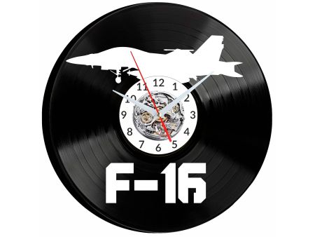 F16 Myśliwiec Vinyl Zegar Ścienny Płyta Winylowa Nowoczesny Dekoracyjny Na Prezent Urodziny