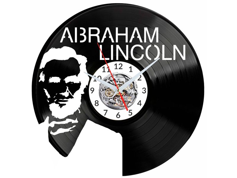 Abraham Lincoln Vinyl Zegar Ścienny Płyta Winylowa Nowoczesny Dekoracyjny Na Prezent Urodziny