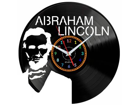 Abraham Lincoln Vinyl Zegar Ścienny Płyta Winylowa Nowoczesny Dekoracyjny Na Prezent Urodziny