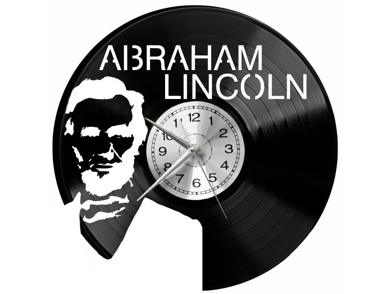 Abraham Lincoln Vinyl Zegar Ścienny Płyta Winylowa Nowoczesny Dekoracyjny Na Prezent Urodziny