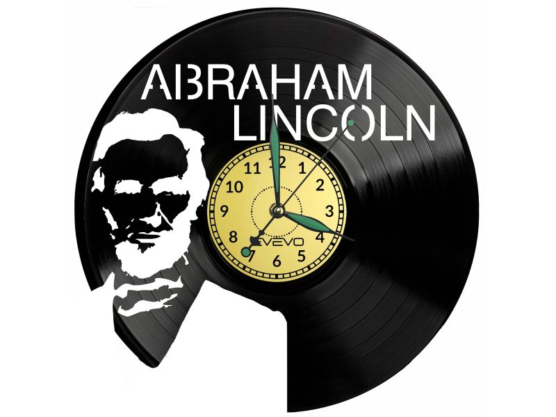 Abraham Lincoln Vinyl Zegar Ścienny Płyta Winylowa Nowoczesny Dekoracyjny Na Prezent Urodziny