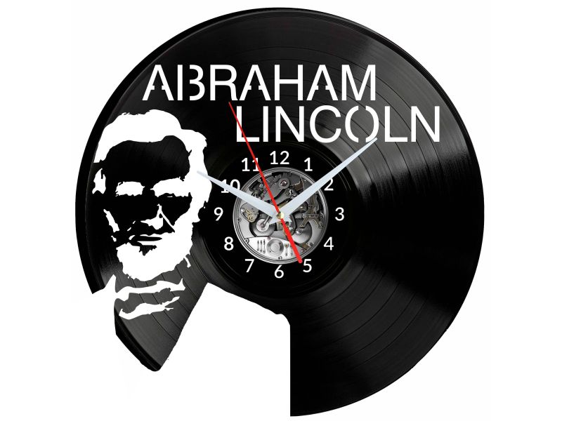 Abraham Lincoln Vinyl Zegar Ścienny Płyta Winylowa Nowoczesny Dekoracyjny Na Prezent Urodziny