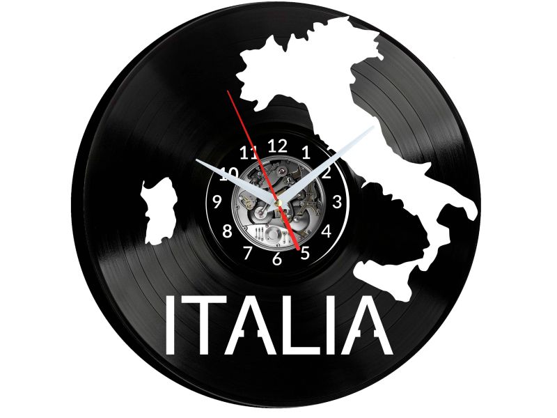 Italia Vinyl Zegar Ścienny Płyta Winylowa Nowoczesny Dekoracyjny Na Prezent Urodziny