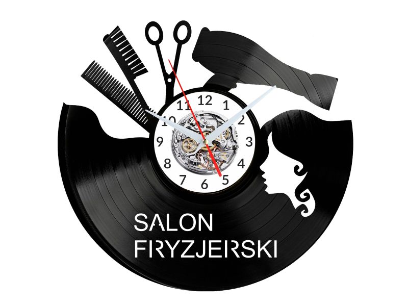 Salon Fryzjerski Vinyl Zegar Ścienny Płyta Winylowa Nowoczesny Dekoracyjny Na Prezent Urodziny