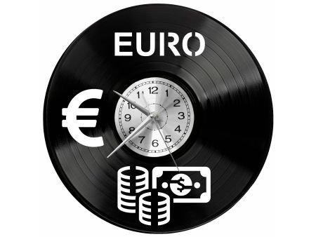 Euro Waluta Vinyl Zegar Ścienny Płyta Winylowa Nowoczesny Dekoracyjny Na Prezent Urodziny