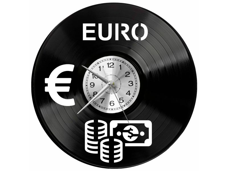 Euro Waluta Vinyl Zegar Ścienny Płyta Winylowa Nowoczesny Dekoracyjny Na Prezent Urodziny